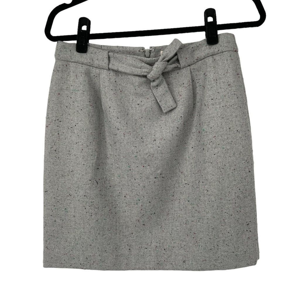 Loft Outlet Gray Pink Purple Speckled Tie Front‎ Skirt Womens 4
